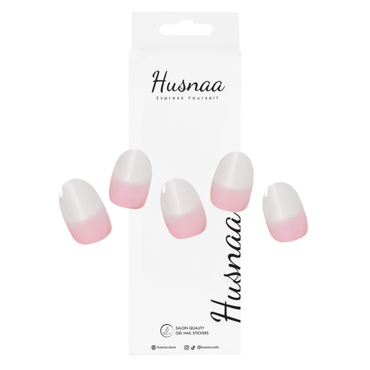Cotton Cloud Ombre | Semi - cured Gel Nail Strips - Husnaa
