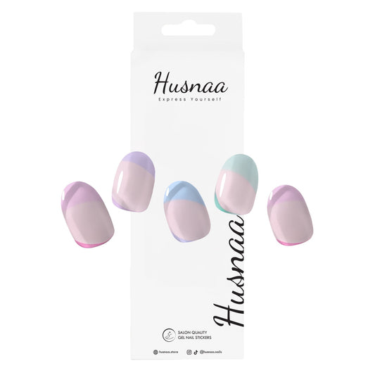 Pastel Veil | Semi - cured Gel Nail Strips - Husnaa