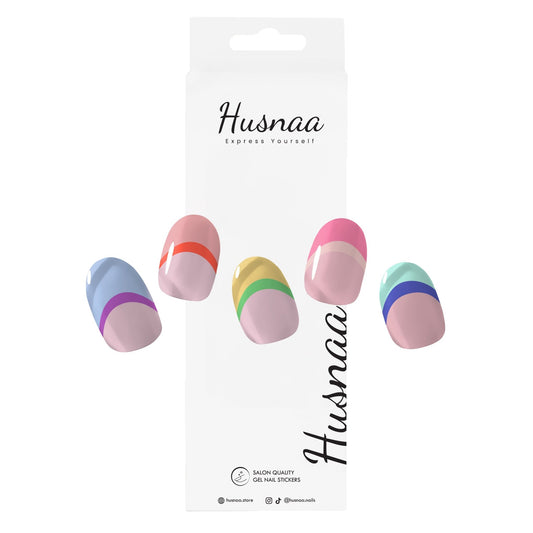 Rainbow Pop | Semi - cured Gel Nail Strips - Husnaa