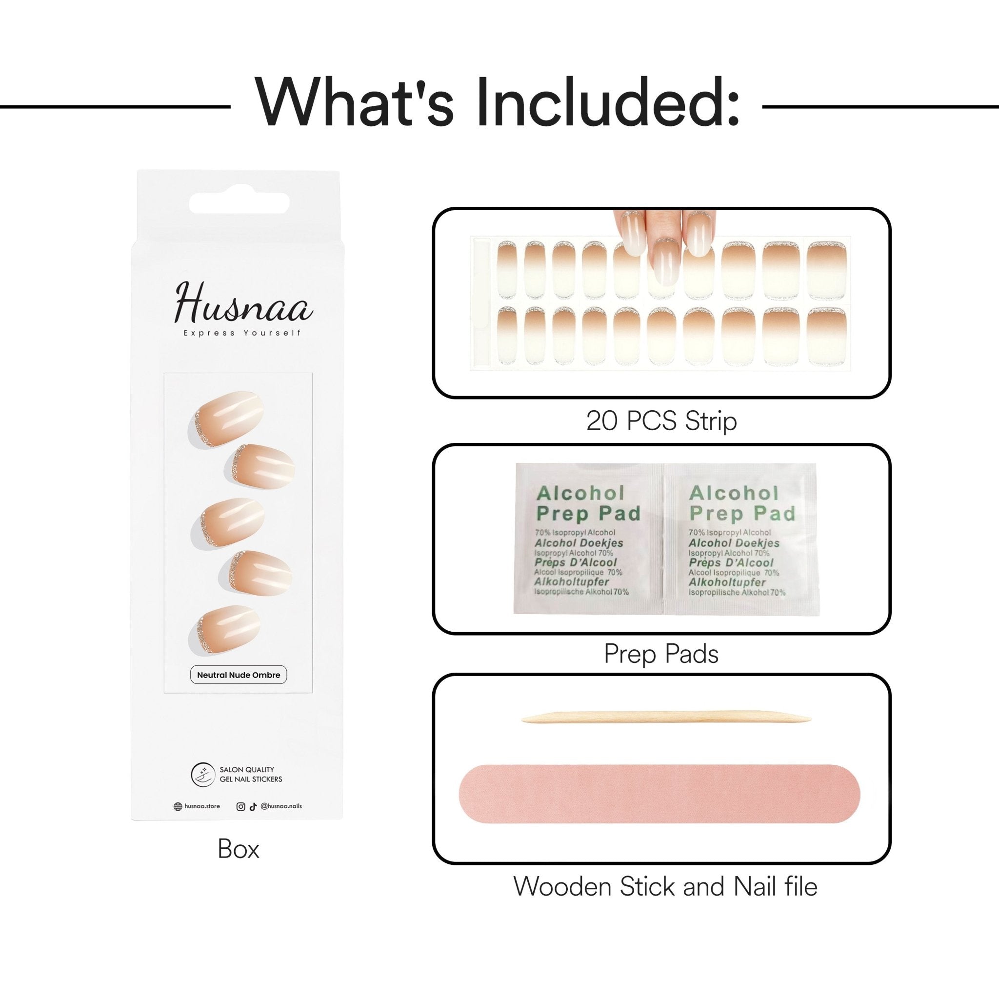 Neutral Nude Ombre - Husnaa