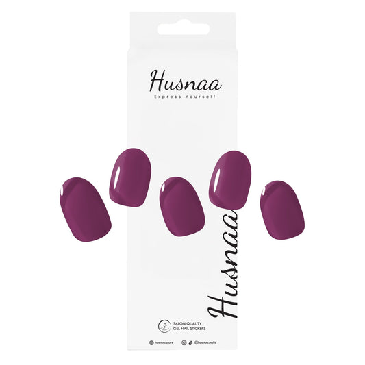 Plum | Semi - cured Gel Nail Strips - Husnaa