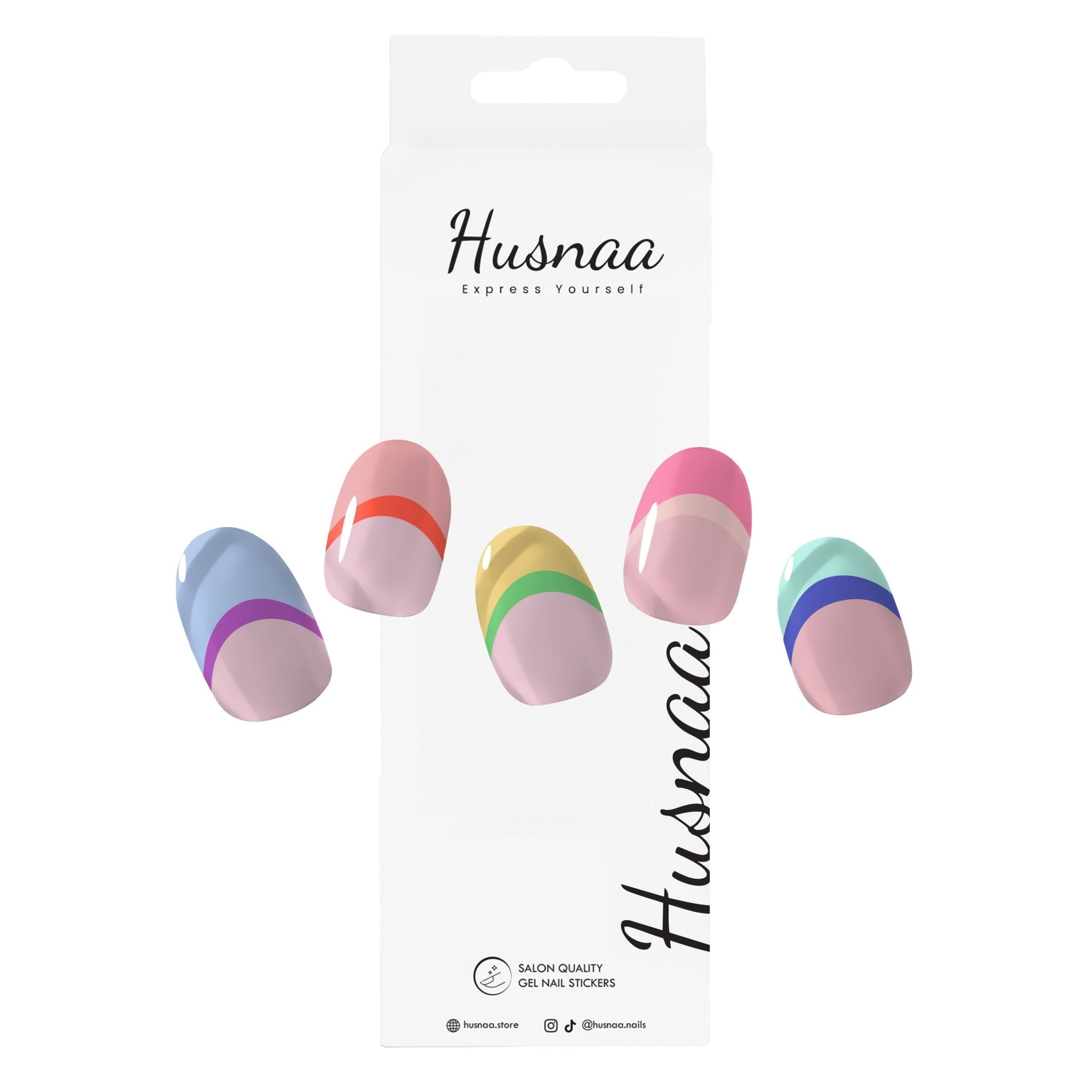 Rainbow Pop | Semi - cured Gel Nail Strips - Husnaa